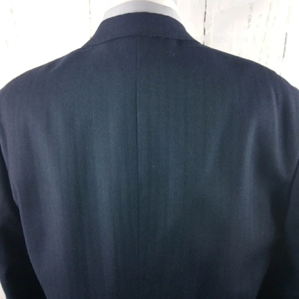 Tommy Hilfiger Dillard's 44L Wool 2 Button Deep Blue Striped Suit Blazer Jacket